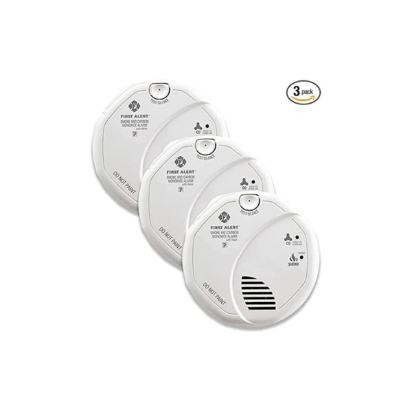 3 Pack Of FIRST ALERT Hardwired Talking Photoelectric Smoke and Carbon Monoxide Detectors