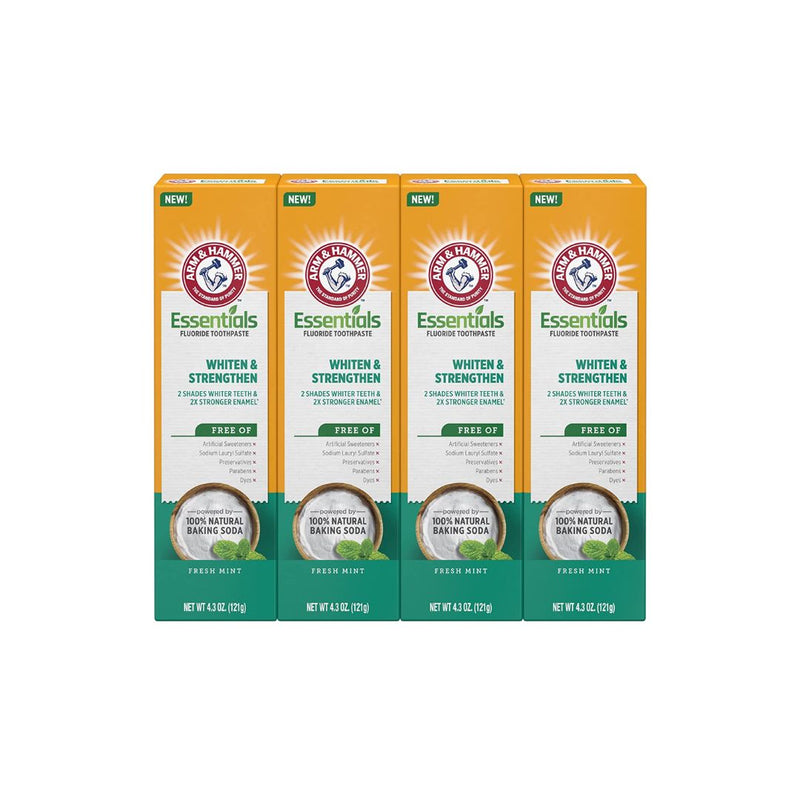 4-Pack ARM & HAMMER Essentials Whiten & Strengthen Fluoride Toothpaste