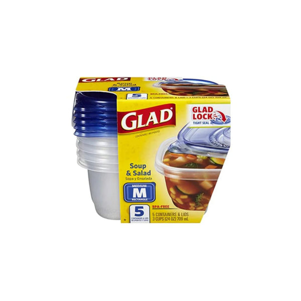 5-Count GladWare 24 Oz Food Storage Containers