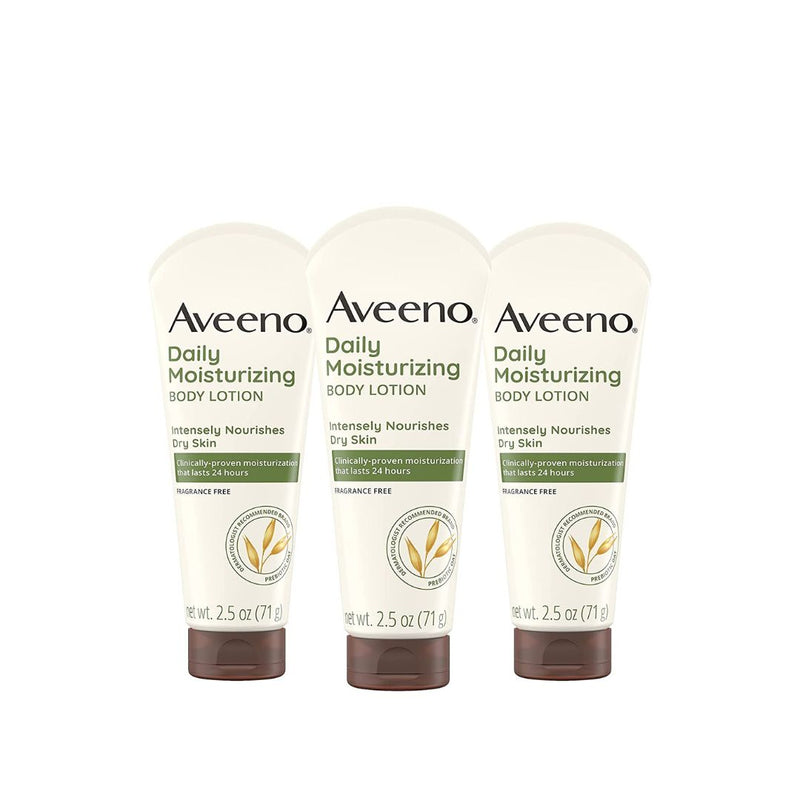 3 Bottles Of 2.5oz Aveeno Daily Moisturizing Oat Lotion