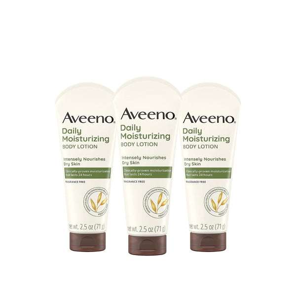 3 Bottles Of 2.5oz Aveeno Daily Moisturizing Oat Lotion