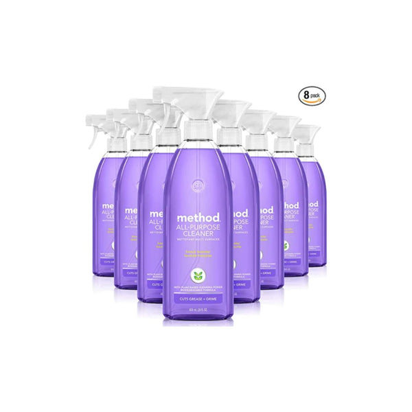 8 Bottles of Method All-Purpose Cleaner Spray, French Lavender