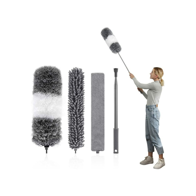 4 Piece Extendable & Bendable Microfiber Feather Duster