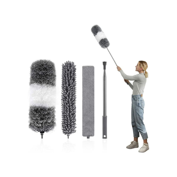 4 Piece Extendable & Bendable Microfiber Feather Duster