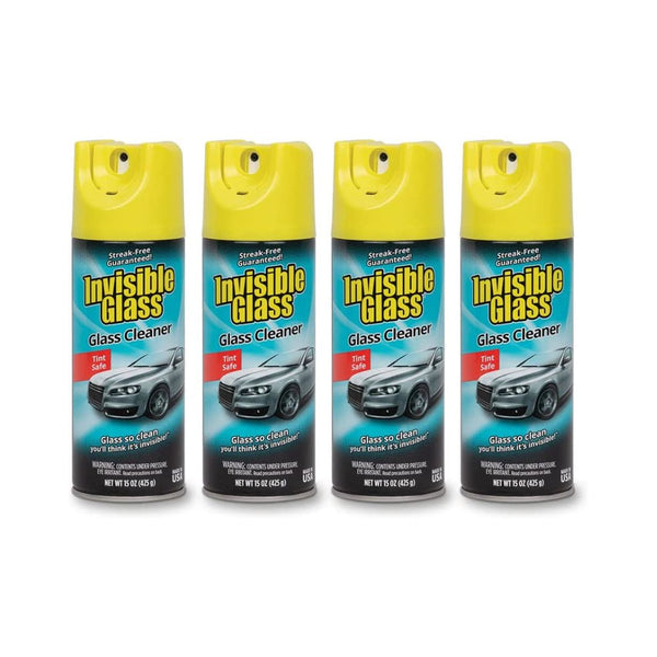 4 Cans of Invisible Glass 15-Ounce Glass Cleaners