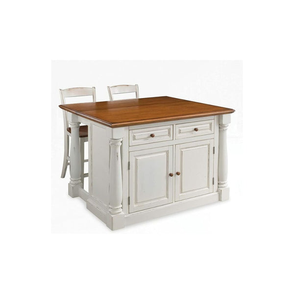 Homestyles Monarch Kitchen Island Set, With 2 Stools