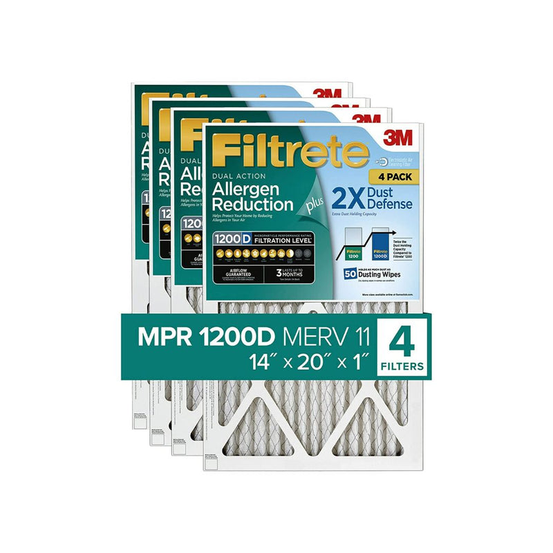 4-Pack Filtrete 14x20x1 Air Filters