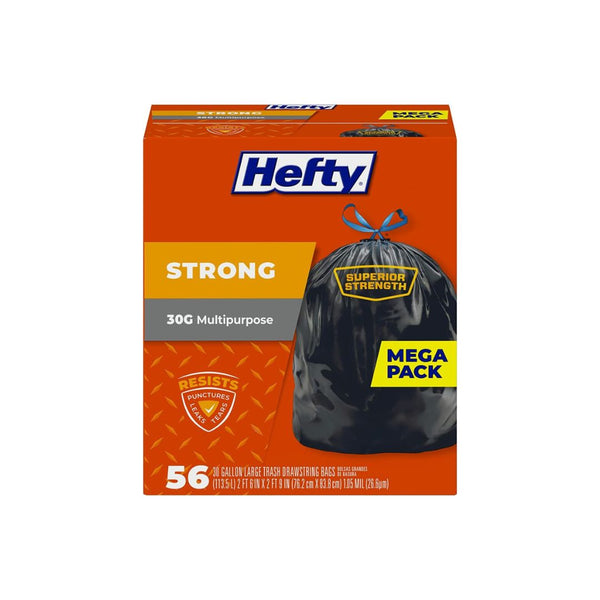 56-Count Hefty Strong Large Trash Bags, 30 Gallon