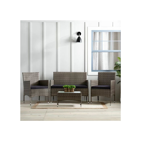 4-Piece Rattan Outdoor Patio Conversation Set (3 Colors)