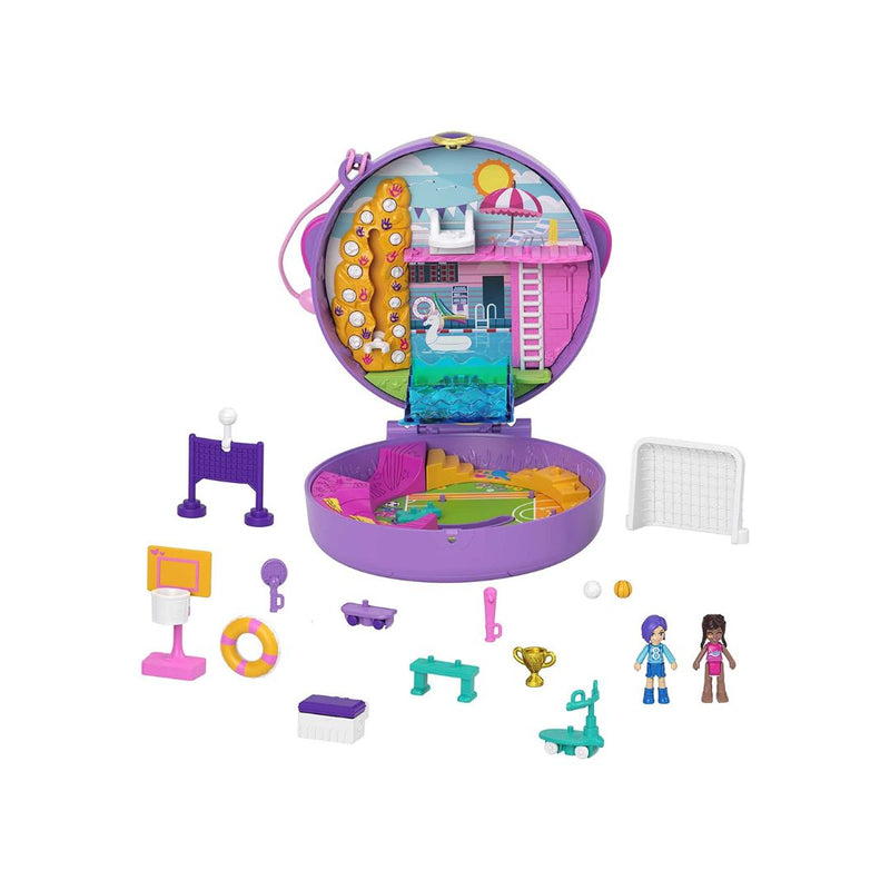 Polly Pocket Compact Playset, Soccer Squad with 2 Micro Dolls & Access ...