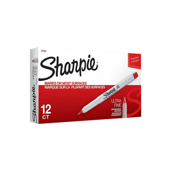12 Sharpie Ultra Fine Point Red Permanent Markers