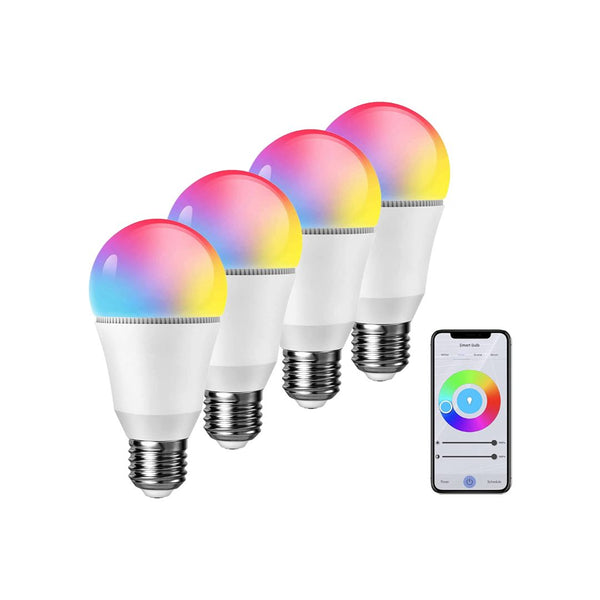 4 Pack Smart Light Bulbs E26 RGB Color Changing