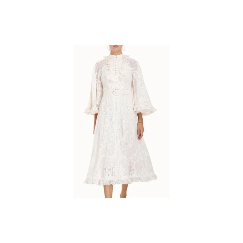 ZIMMERMANN White Lace Midi Dress