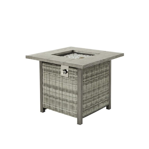 30" 50,000 BTU Better Homes & Gardens Square Wicker Propane Fire Pit w/ Lava Rocks