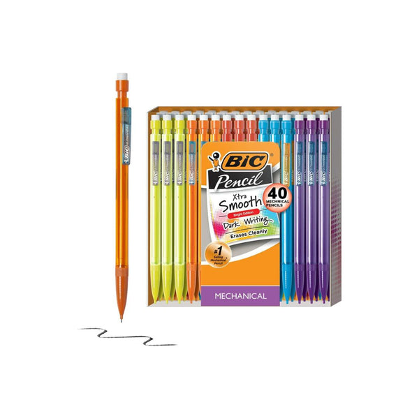 BIC Xtra-Smooth Mechanical Pencils with Erasers, Medium Point (40-Count Pack)