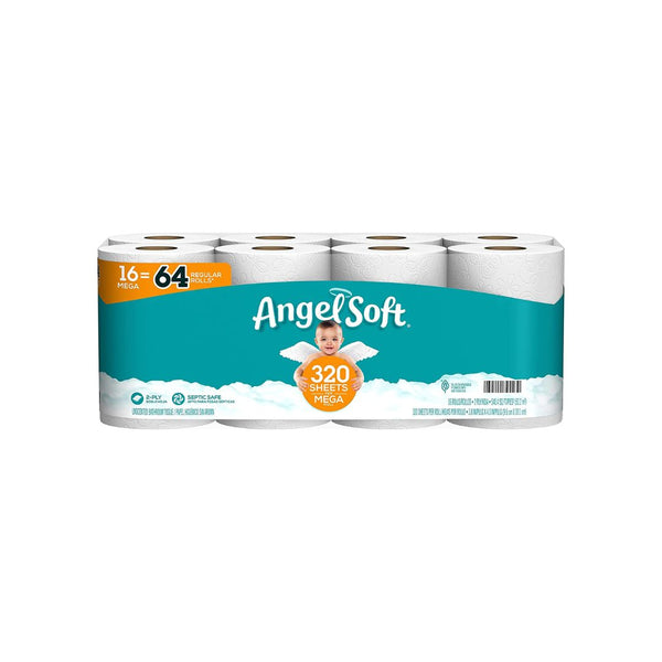 Angel Soft Toilet Paper (16 Mega Rolls = 64 Regular Rolls)
