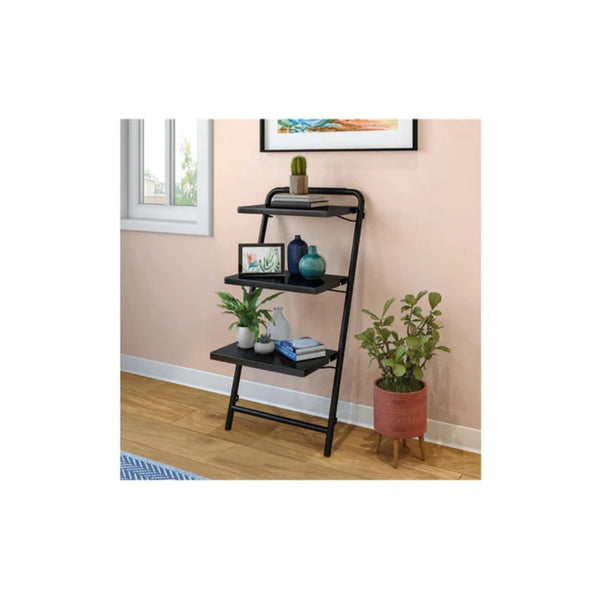 40" 3-Tier Sauder Leaning Bookshelf (Black)