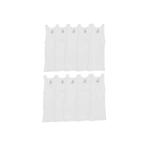 10 Hanes Men's White V-Neck, Crew Neck Undershirts And T-Shirts