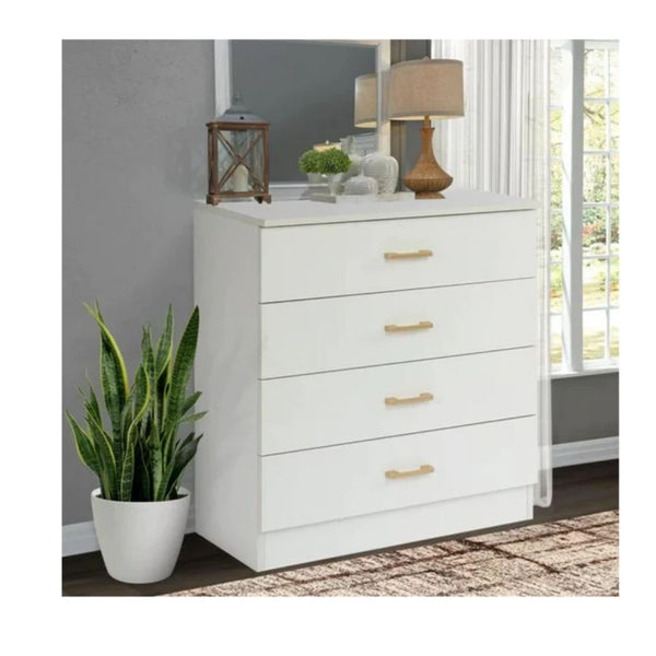 White Or Black 4-Drawer Wood Dresser