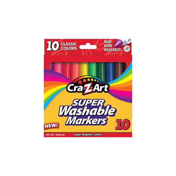 10 Pack Of Cra-Z-Art Classic Washable Broadline Markers