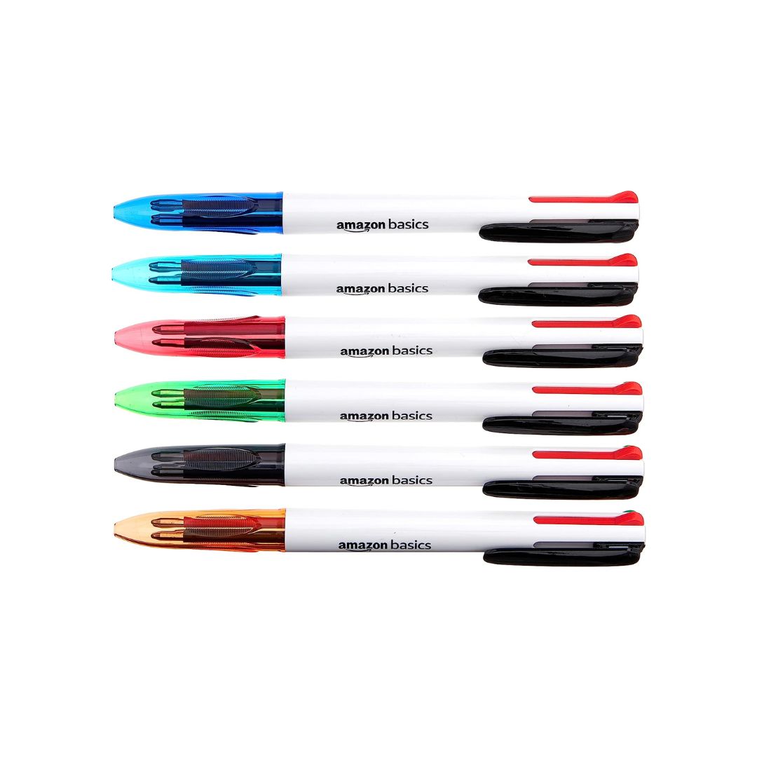 Amazon Basic Pens Amazon Basics 4 Color Retractable Ballpoint Pens (6 pack) – simplexdeals