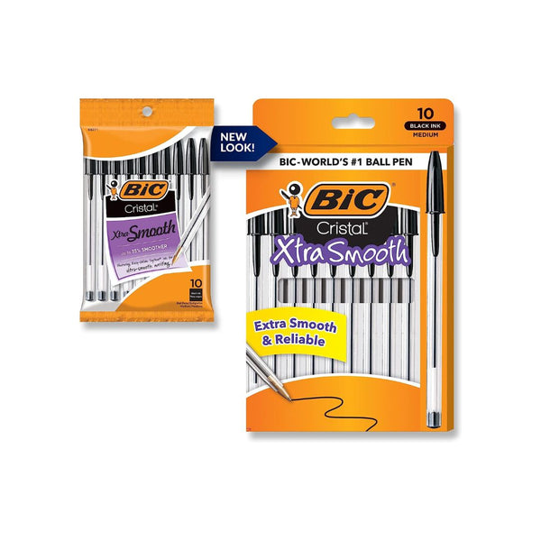 Pack of 10 BIC Cristal Xtra Smooth Ballpoint Pens