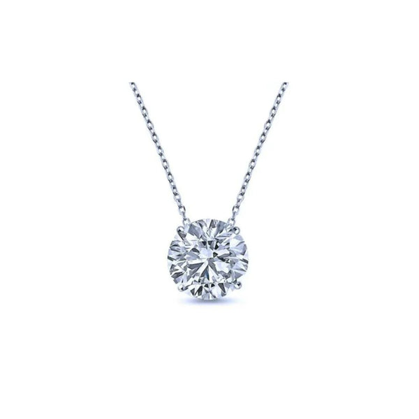 1 Carat Round Cut Moissanite Solitaire Pendant Necklace