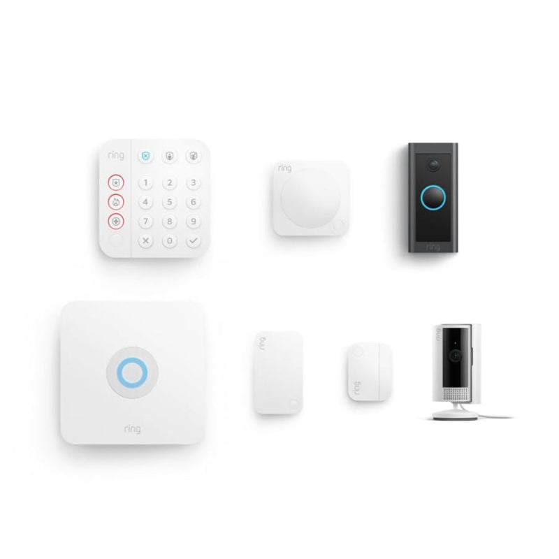 Ring Video Doorbell with All-new Ring Indoor Cam and Ring Alarm 5-Piece