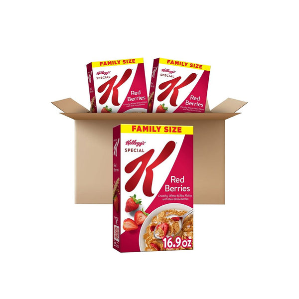 3 Family Sized Boxes of Special K Red Berries Cereal