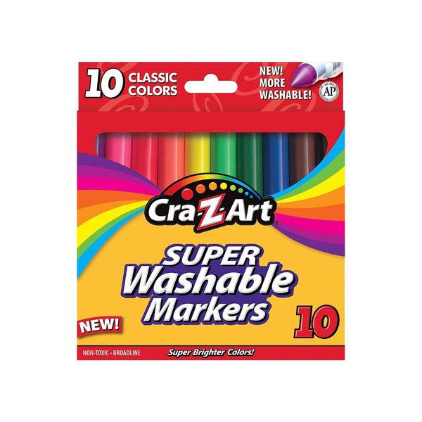 10 Pack Of Cra-Z-Art Classic Washable Broadline Markers