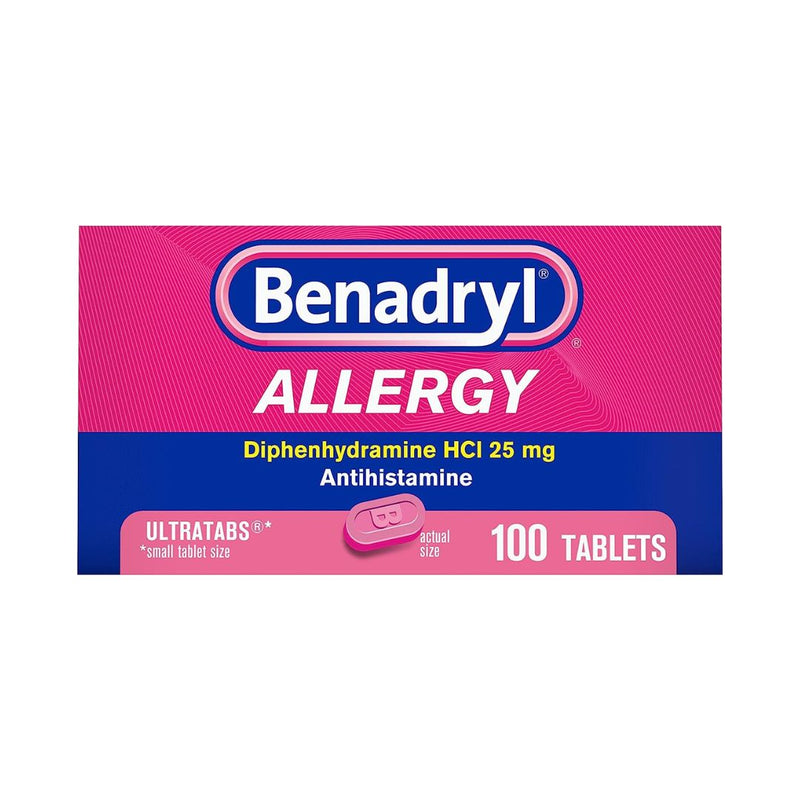 Benadryl Ultratabs Antihistamine Allergy Relief Medicine, Diphenhydramine HCl Tablets