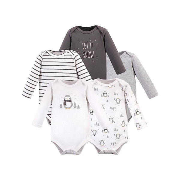 5-Pack Hudson Baby unisex-baby Cotton Long-sleeve Bodysuits