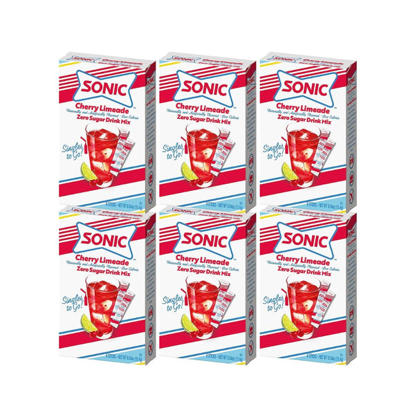 6 Boxes Of Sonic Singles to Go Powdered Drink Mix, Cherry Limeade