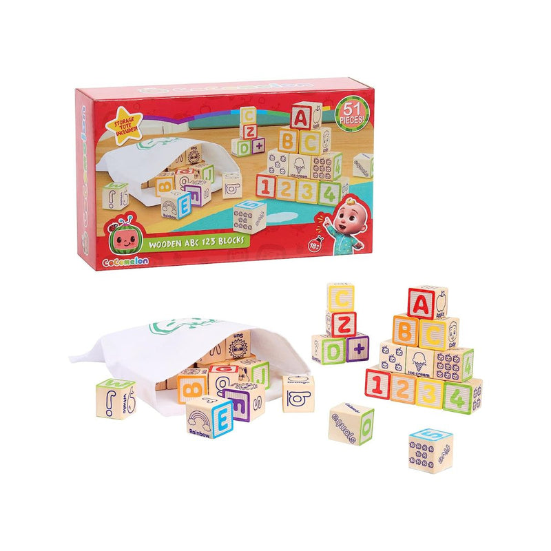 CoComelon 51-piece Classic ABC Wooden Block Set