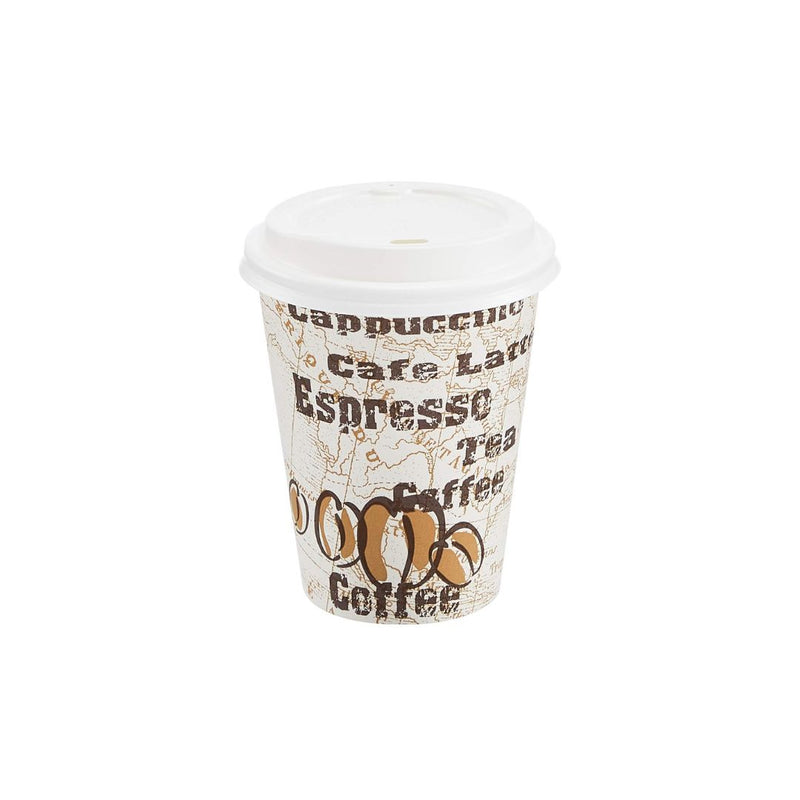 100 Amazon Basics 12 Oz Paper Hot Cups with Lids