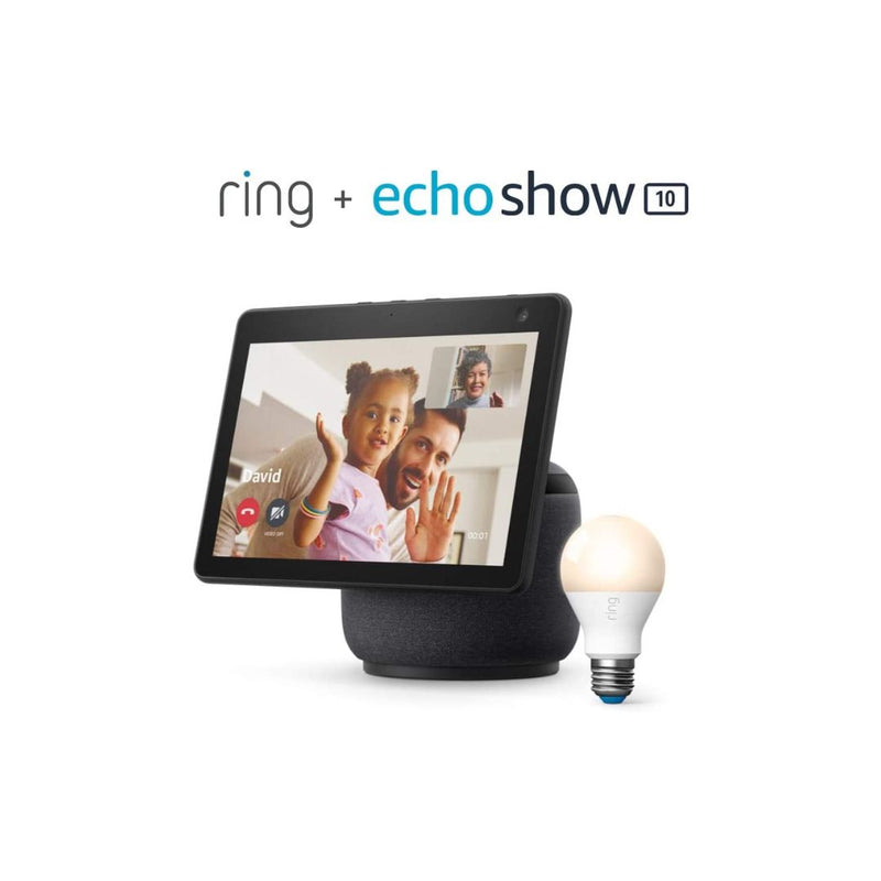 Allnew Echo Show 10 (3rd Gen) Charcoal bundle with Ring A19 Smart simplexdeals