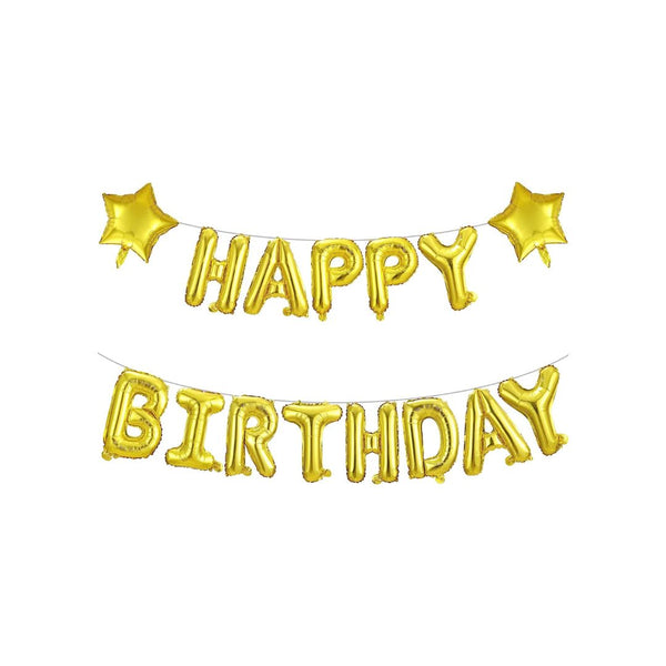 Gold Happy Birthday 16″ Balloon Banner