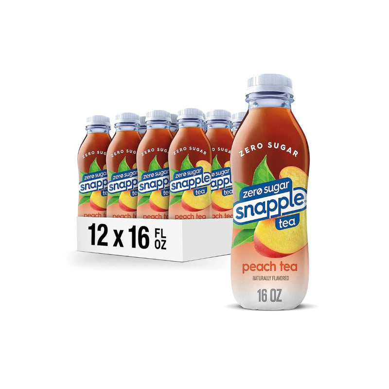 12 Bottles Of Snapple Zero Sugar Peach Tea