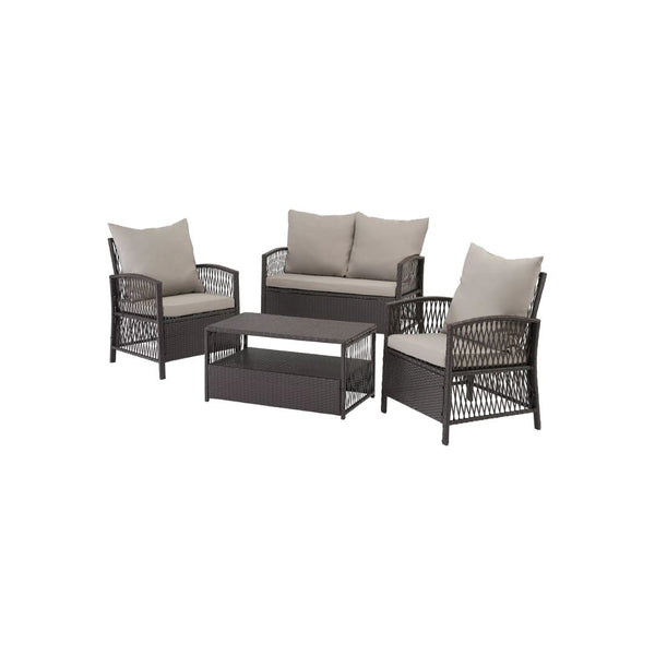 4-Piece Wicker Patio Furniture Conversation Set