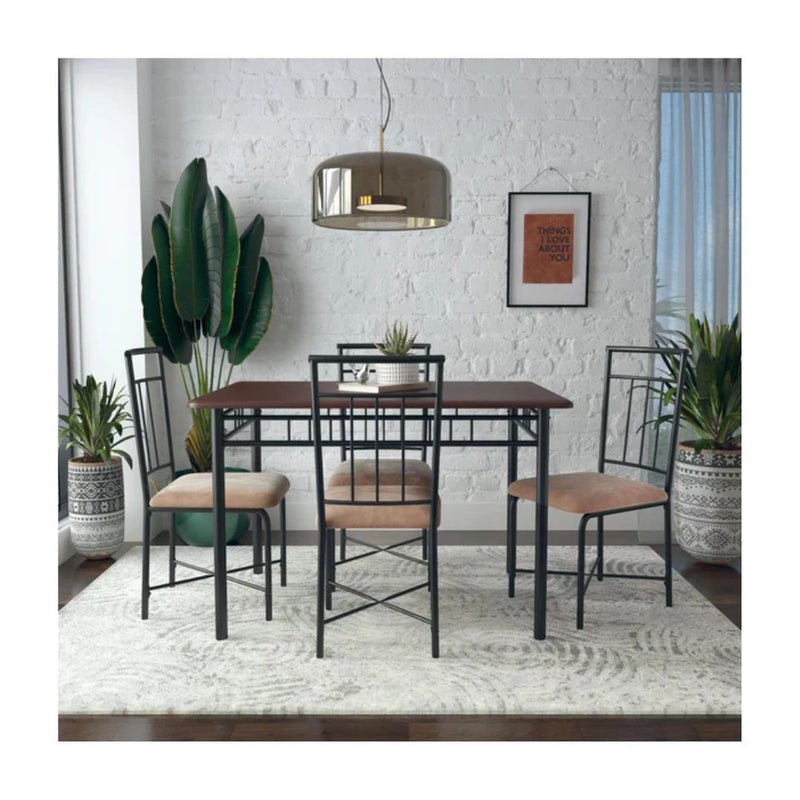 5-Piece Wood & Metal Dining Set