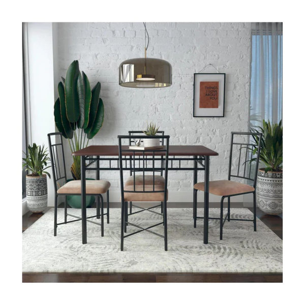 5-Piece Wood & Metal Dining Set