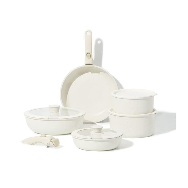 CAROTE 11pcs Pots and Pans Nonstick Cookware Set Detachable Handle