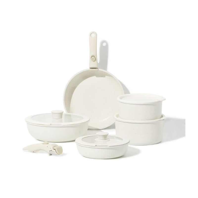 CAROTE 11pcs Pots and Pans Nonstick Cookware Set Detachable Handle