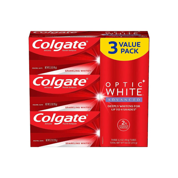 3 Pack Colgate Optic White Advanced Hydrogen Peroxide Toothpaste