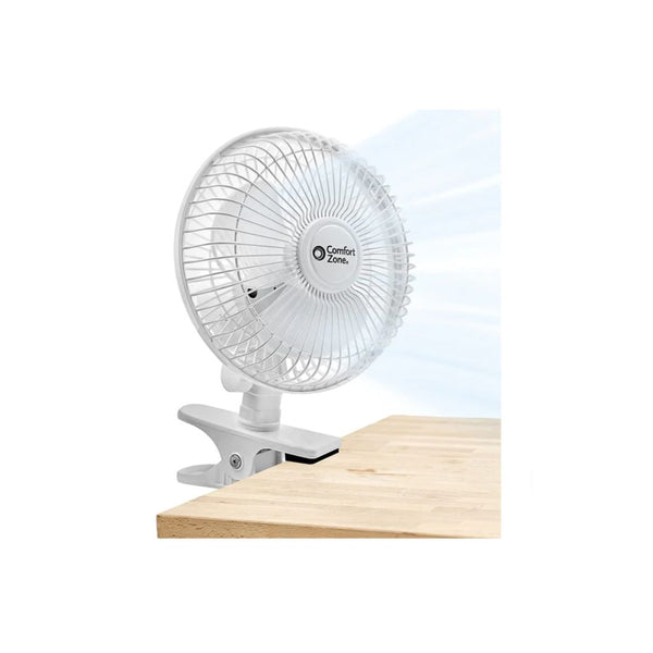 Comfort Zone 2-Speed Desk Fan with Clip and Fully Adjustable Tilt