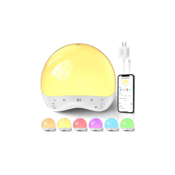 25 Soothing Sounds And 7 Color Night Light with Alarm Clock