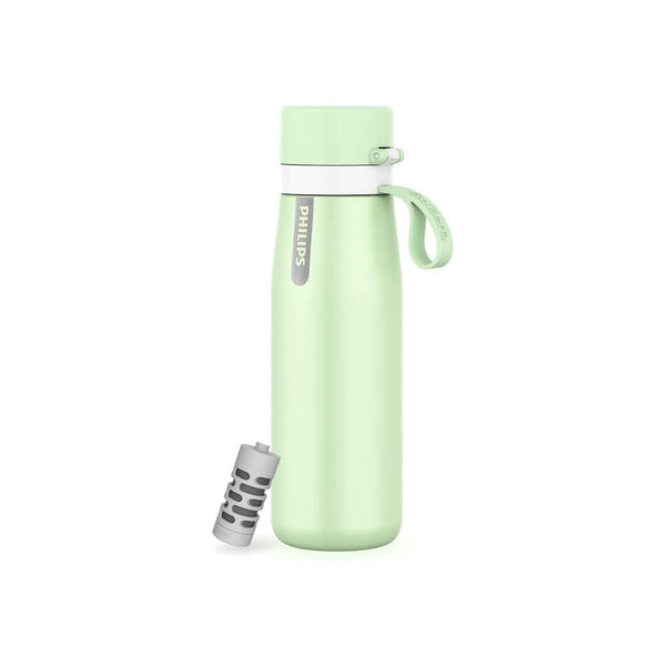 Philips Water GoZero Everyday Insulated Stainless Steel Water Bottle with Philips Everyday Tap Water Filter