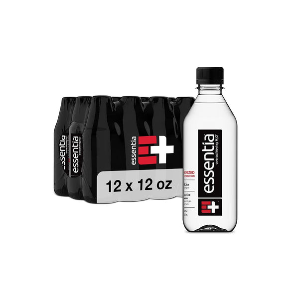 12-Pack Essentia Water; Ionized Alkaline Bottled Water