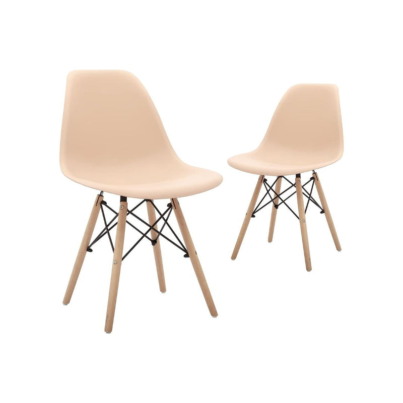 CangLong Modern Mid-Century Shell Lounge PlasticSet of 2, Beige