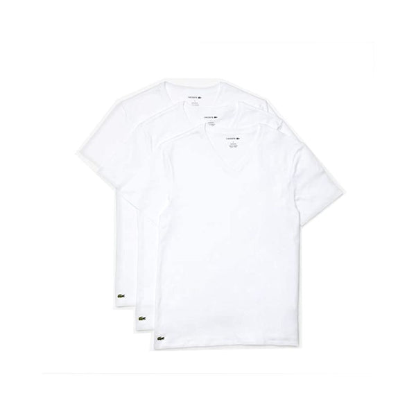3 Pack Of Lacoste Men’s Essentials 100% Cotton Regular Fit V-Neck